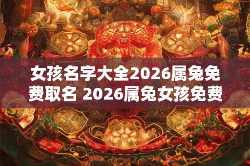 女孩名字大全2026属兔免费取名 2026属兔女孩免费取名大全 女孩名字大全2026属兔免费取名 2026属兔女孩免费取名大全