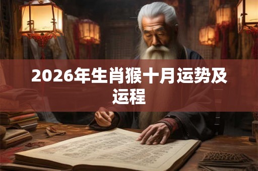 2026年生肖猴十月运势及运程
