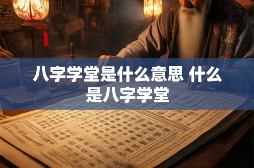 八字学堂是什么意思 什么是八字学堂