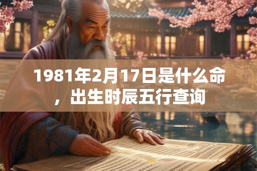 1981年2月17日是什么命，出生时辰五行查询
