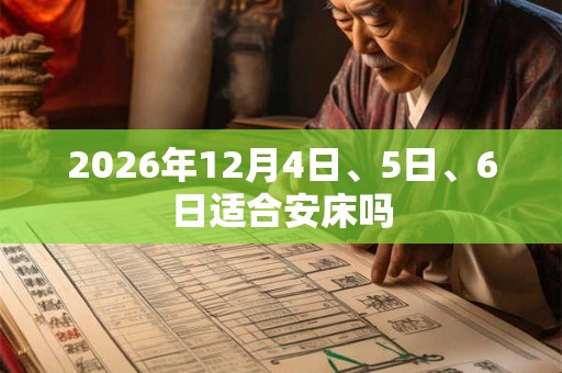 2026年12月4日、5日、6日适合安床吗 2026年12月4日、5日、6日适合安床吗