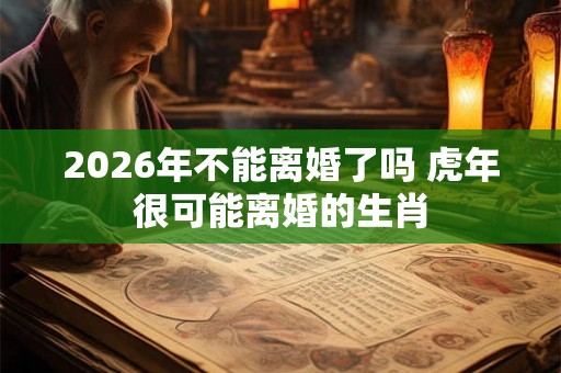 2026年不能离婚了吗 虎年很可能离婚的生肖