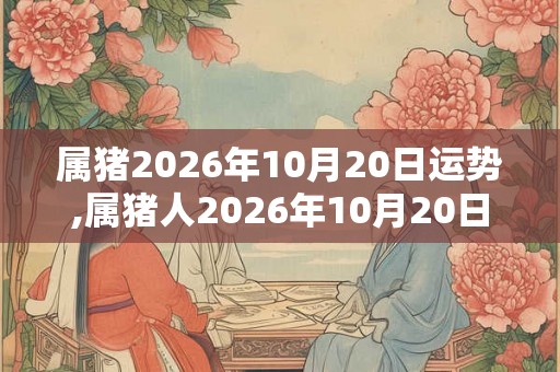 属猪2026年10月20日运势,属猪人2026年10月20日财运,生肖猪2026年10月20日运势