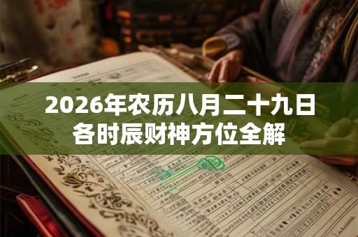 2026年农历八月二十九日各时辰财神方位全解 2026年农历八月二十九日各时辰财神方位全解