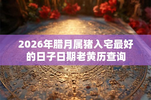 2026年腊月属猪入宅最好的日子日期老黄历查询 2026年腊月属猪入宅最好的日子日期老黄历查询
