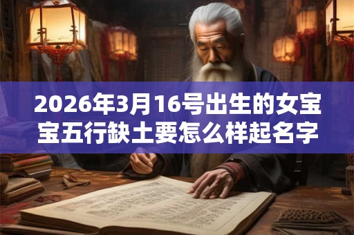 2026年3月16号出生的女宝宝五行缺土要怎么样起名字