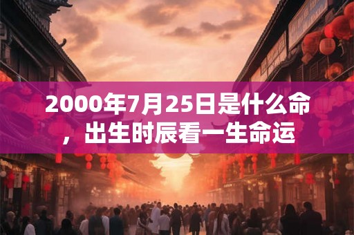 2000年7月25日是什么命，出生时辰看一生命运