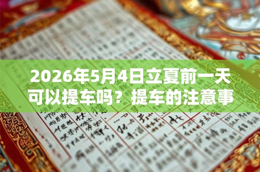 2026年5月4日立夏前一天可以提车吗？提车的注意事项？