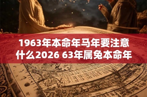 1963年本命年马年要注意什么2026 63年属兔本命年如何转运