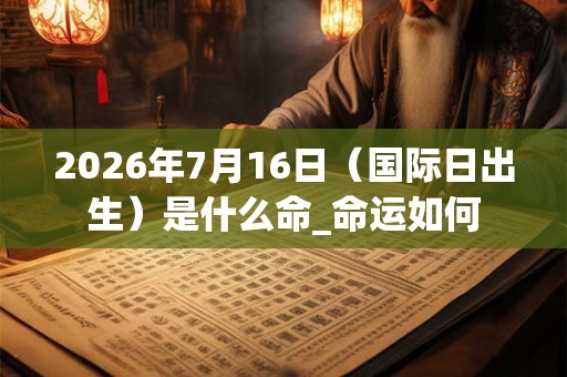 2026年7月16日（国际日出生）是什么命_命运如何