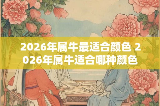 2026年属牛最适合颜色 2026年属牛适合哪种颜色