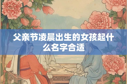 父亲节凌晨出生的女孩起什么名字合适