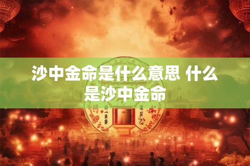 沙中金命是什么意思 什么是沙中金命