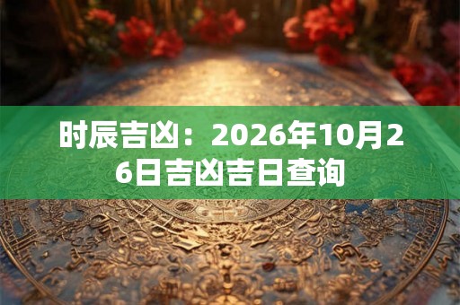 时辰吉凶：2026年10月26日吉凶吉日查询