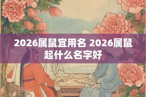 2026属鼠宜用名 2026属鼠起什么名字好