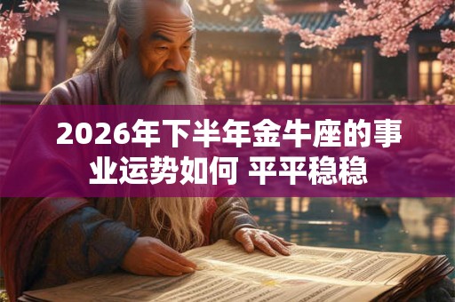 2026年下半年金牛座的事业运势如何 平平稳稳