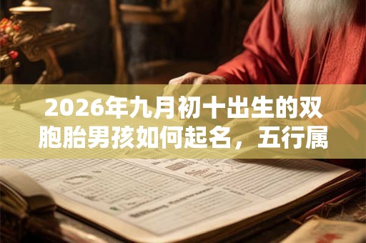 2026年九月初十出生的双胞胎男孩如何起名，五行属什么