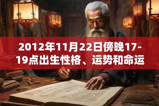 2012年11月22日傍晚17-19点出生性格、运势和命运
