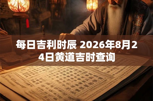 每日吉利时辰 2026年8月24日黄道吉时查询 每日吉利时辰 2026年8月24日黄道吉时查询