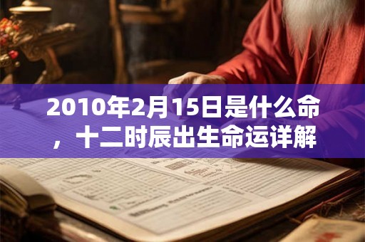 2010年2月15日是什么命，十二时辰出生命运详解