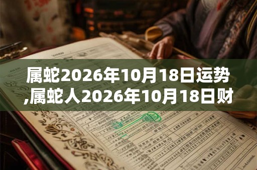 属蛇2026年10月18日运势,属蛇人2026年10月18日财运,生肖蛇2026年10月18日运势