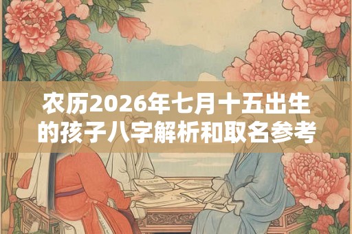 农历2026年七月十五出生的孩子八字解析和取名参考 农历2026年七月十五出生的孩子八字解析和取名参考