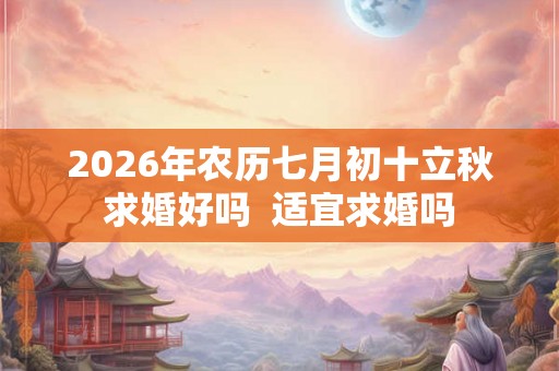 2026年农历七月初十立秋求婚好吗  适宜求婚吗