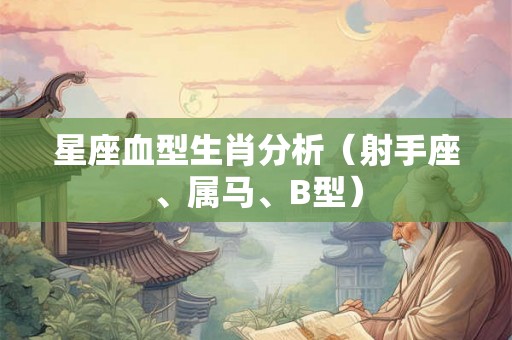 星座血型生肖分析（射手座、属马、B型）