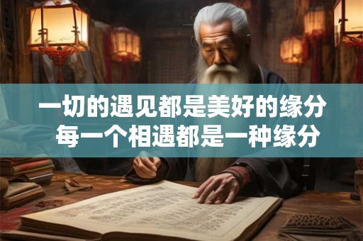 一切的遇见都是美好的缘分 每一个相遇都是一种缘分 一切的遇见都是美好的缘分 每一个相遇都是一种缘分