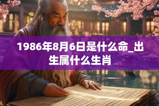 1986年8月6日是什么命_出生属什么生肖