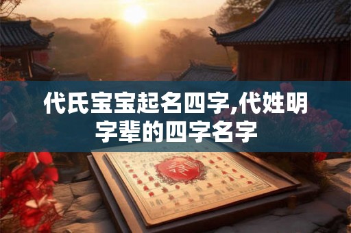 代氏宝宝起名四字,代姓明字辈的四字名字