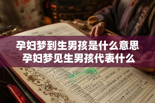 孕妇梦到生男孩是什么意思 孕妇梦见生男孩代表什么