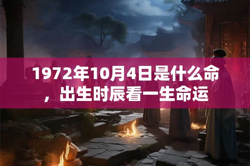 1972年10月4日是什么命，出生时辰看一生命运