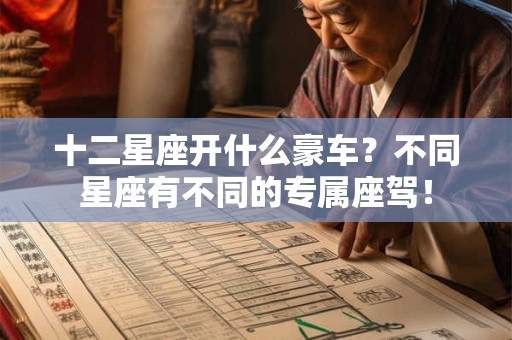 十二星座开什么豪车？不同星座有不同的专属座驾！