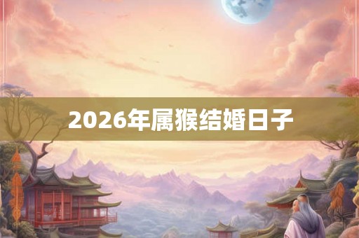 2026年属猴结婚日子