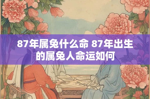 87年属兔什么命 87年出生的属兔人命运如何
