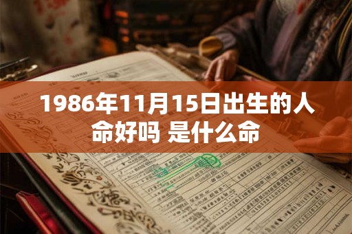 1986年11月15日出生的人命好吗 是什么命