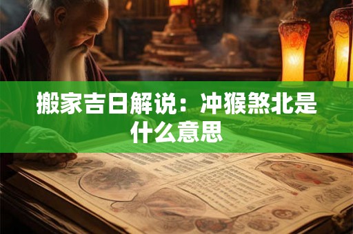 搬家吉日解说：冲猴煞北是什么意思