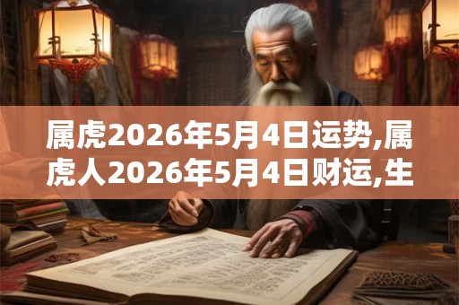 属虎2026年5月4日运势,属虎人2026年5月4日财运,生肖虎2026年5月4日运势