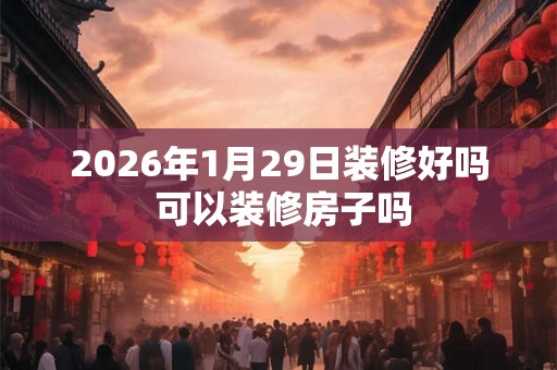2026年1月29日装修好吗 可以装修房子吗
