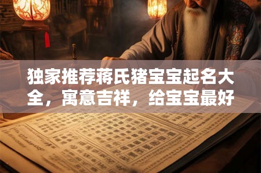 独家推荐蒋氏猪宝宝起名大全，寓意吉祥，给宝宝最好的祝福