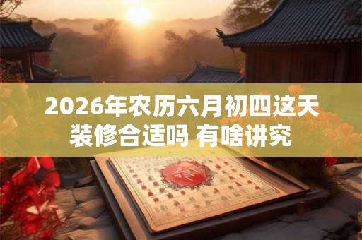 2026年农历六月初四这天装修合适吗 有啥讲究