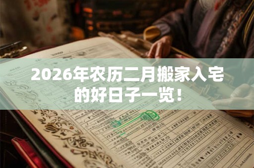 2026年农历二月搬家入宅的好日子一览！