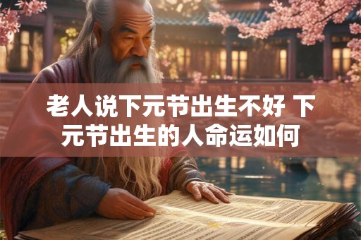 老人说下元节出生不好 下元节出生的人命运如何
