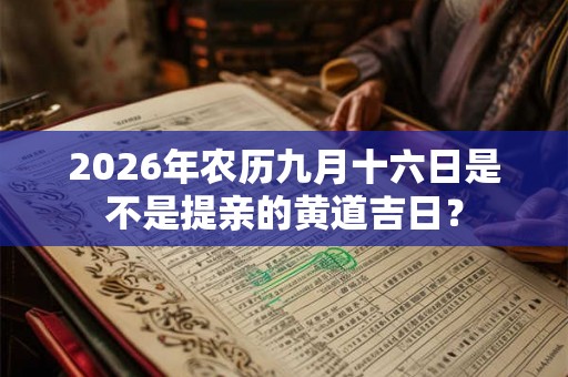 2026年农历九月十六日是不是提亲的黄道吉日？