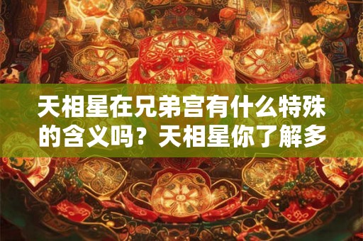 天相星在兄弟宫有什么特殊的含义吗？天相星你了解多少？