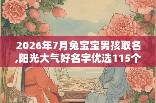 2026年7月兔宝宝男孩取名,阳光大气好名字优选115个