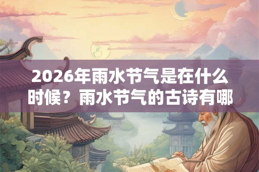 2026年雨水节气是在什么时候?雨水节气的古诗有哪些? 2026年雨水节气是在什么时候?雨水节气的古诗有哪些?