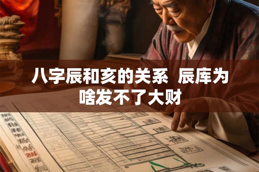 八字辰和亥的关系  辰库为啥发不了大财