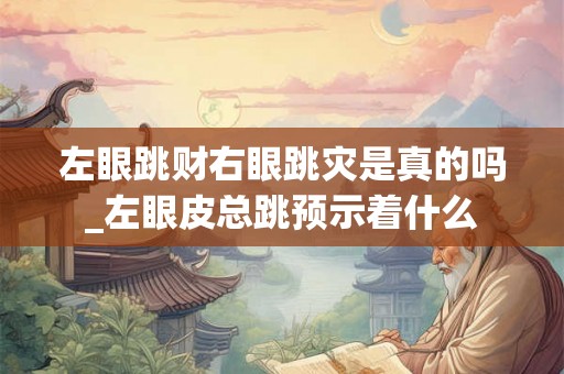左眼跳财右眼跳灾是真的吗_左眼皮总跳预示着什么